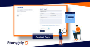 Storagely Contact Page for self storage businesses.