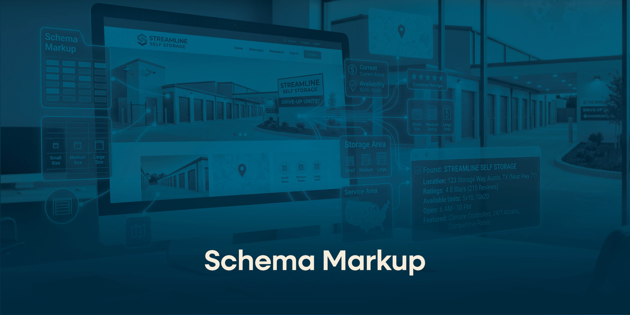 Schema markup example on computer.