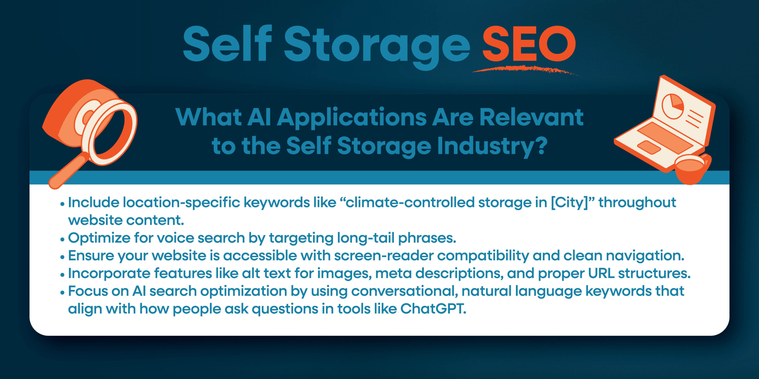 Self Storage SEO AI applications.
