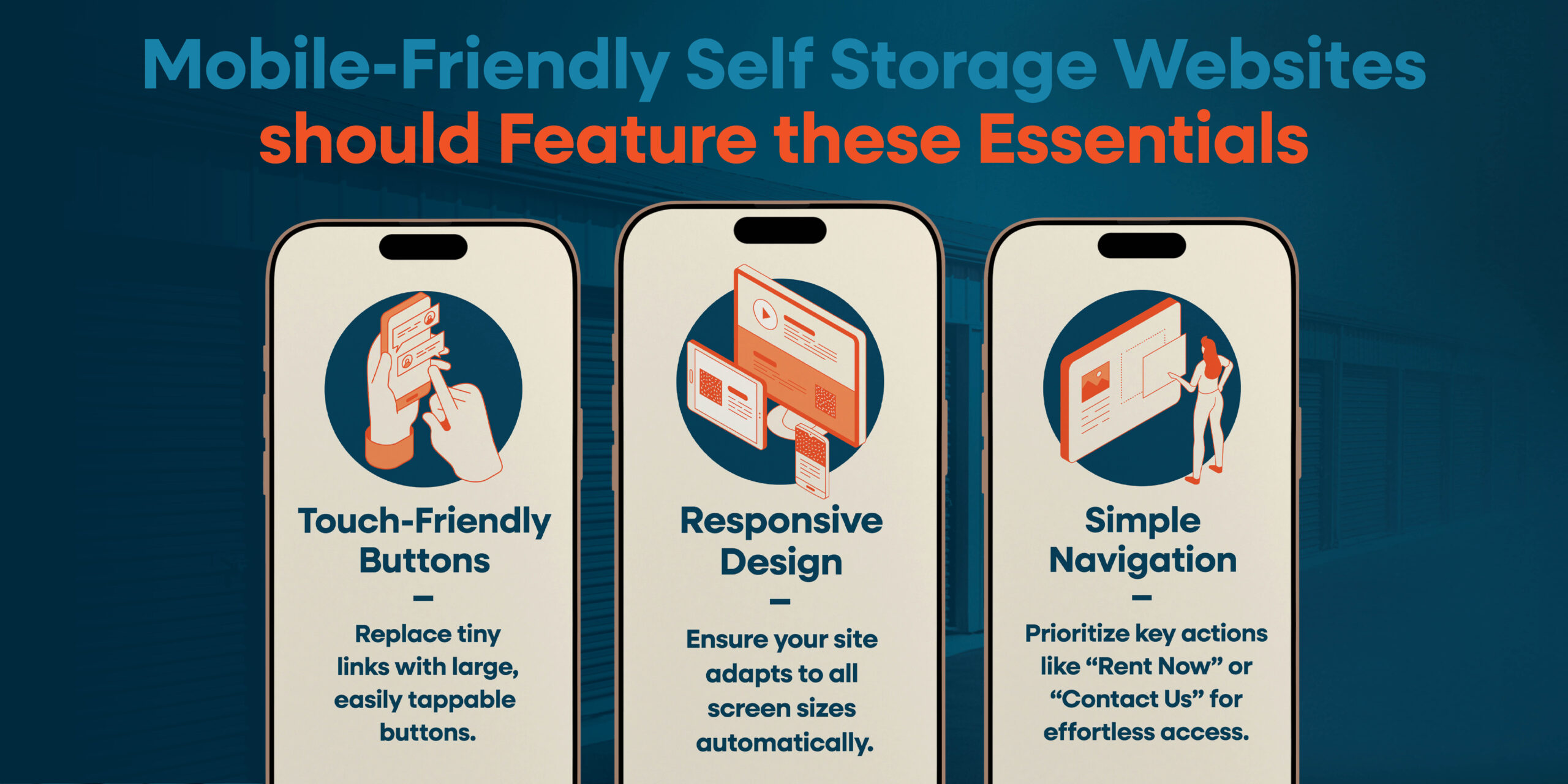 Mobile friendly storage sites should have these essentials.