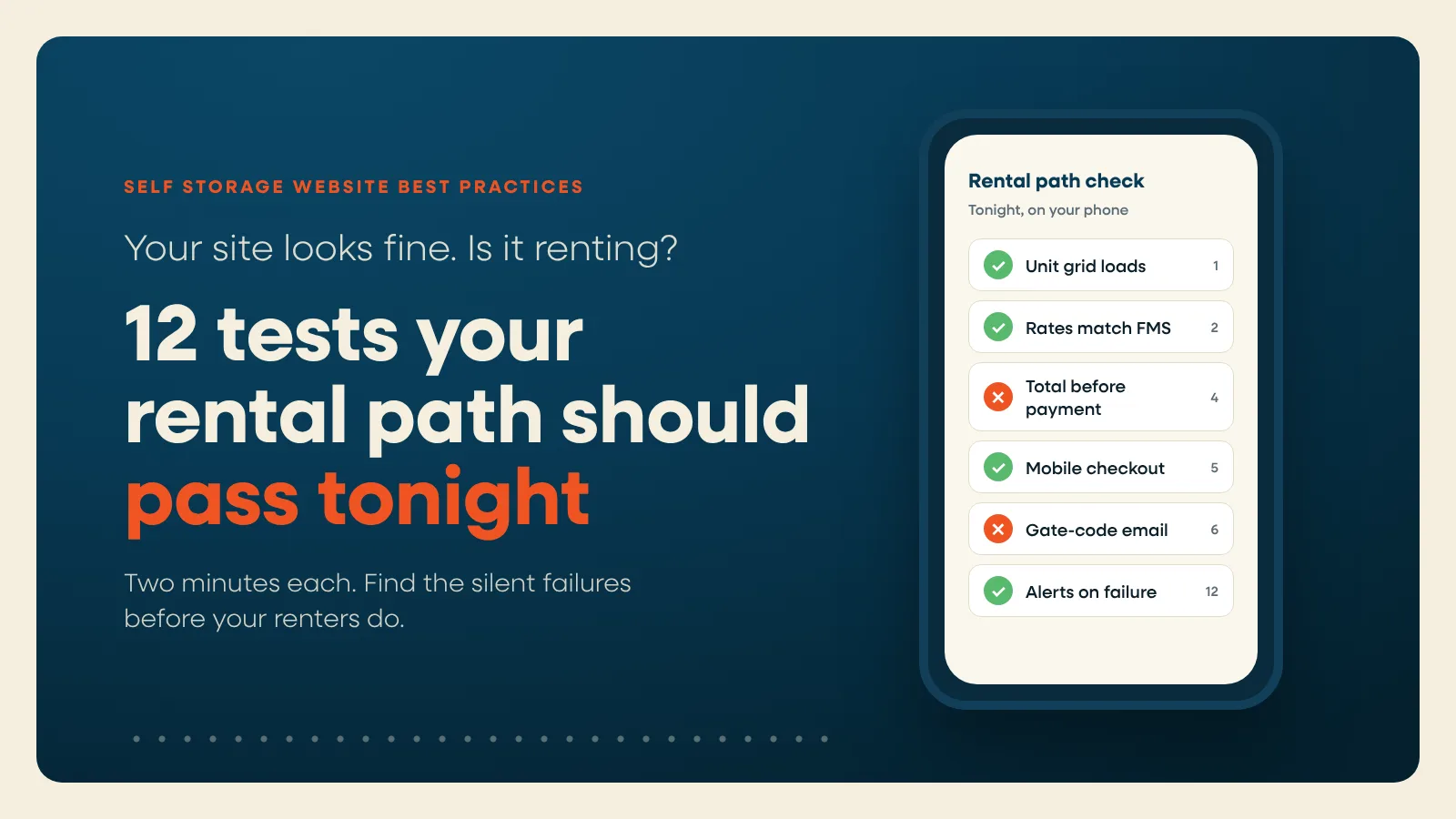 Self storage website best practices: 12 tests to run